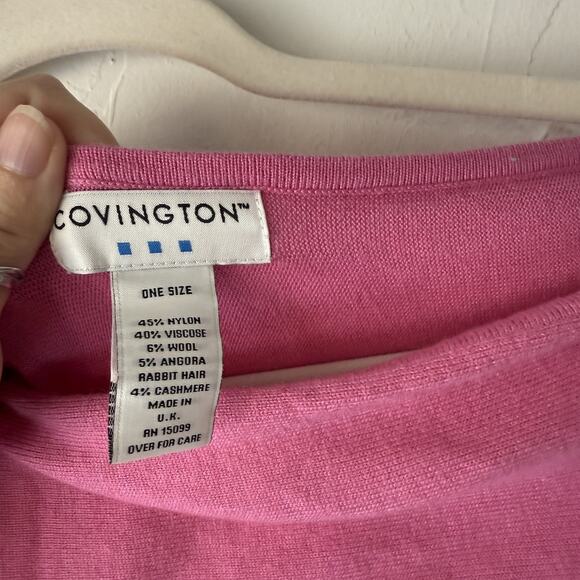 Covington Sweater Womens One Size Wool Angora Cashmere Blend Pullover‎ UK Made - Picture 7 of 8